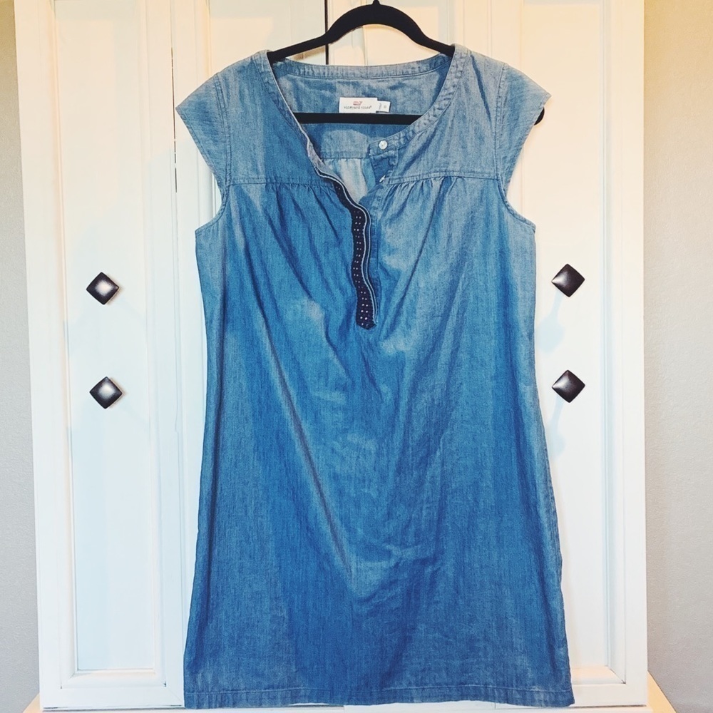 Vineyard Vines Light Blue Chambray Mini Dress Sz 10